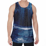 Night Forest And Moonlight Print Men's Velvet Tank Top