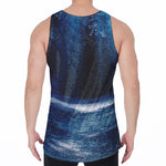 Night Forest And Moonlight Print Men's Velvet Tank Top