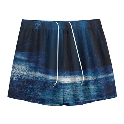 Night Forest And Moonlight Print Mesh Shorts