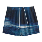 Night Forest And Moonlight Print Mesh Shorts