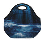 Night Forest And Moonlight Print Neoprene Lunch Bag