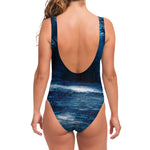 Night Forest And Moonlight Print One Piece Swimsuit