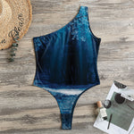 Night Forest And Moonlight Print One Shoulder Bodysuit