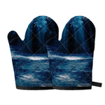 Night Forest And Moonlight Print Oven Mitts