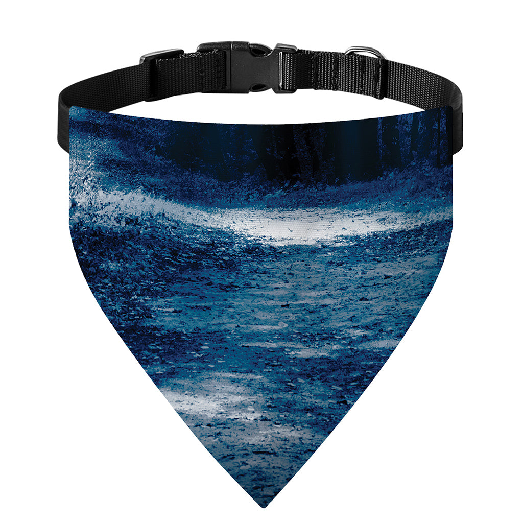 Night Forest And Moonlight Print Over The Collar Dog Bandana