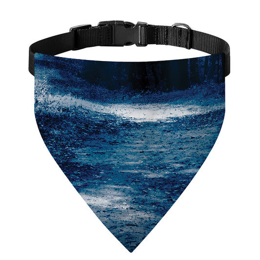 Night Forest And Moonlight Print Over The Collar Dog Bandana