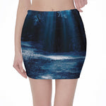 Night Forest And Moonlight Print Pencil Mini Skirt