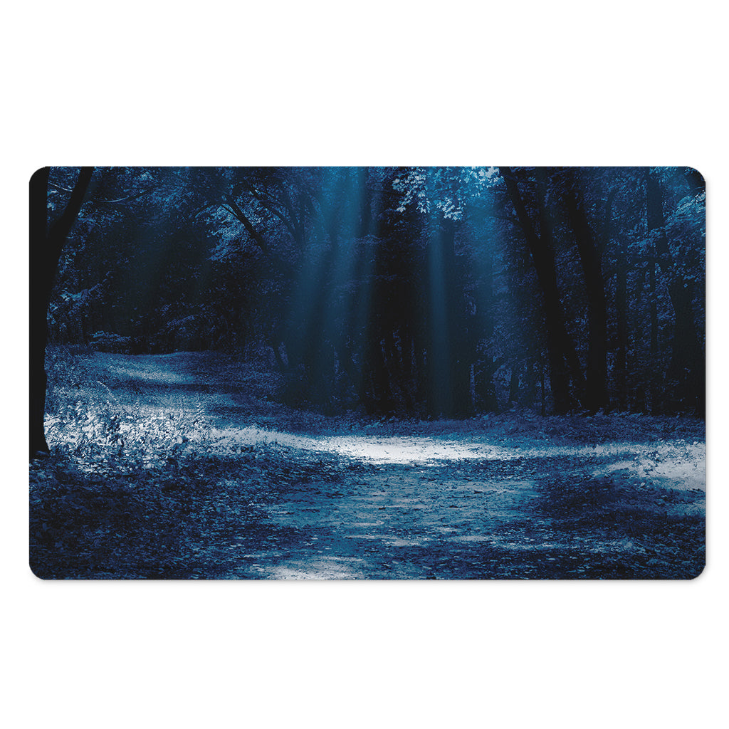 Night Forest And Moonlight Print Polyester Doormat