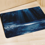Night Forest And Moonlight Print Polyester Doormat