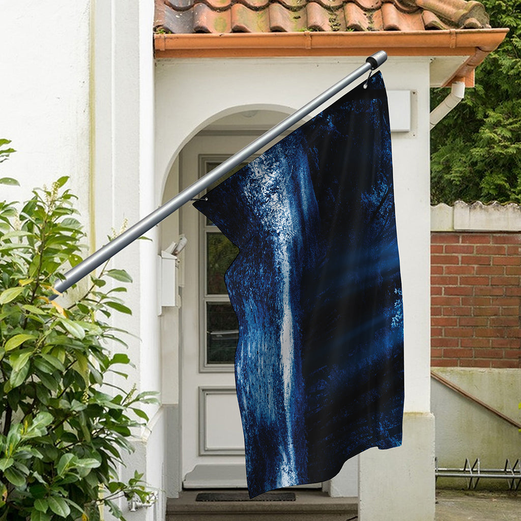 Night Forest And Moonlight Print Polyester Flag