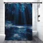 Night Forest And Moonlight Print Premium Shower Curtain