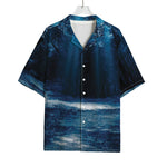Night Forest And Moonlight Print Rayon Hawaiian Shirt