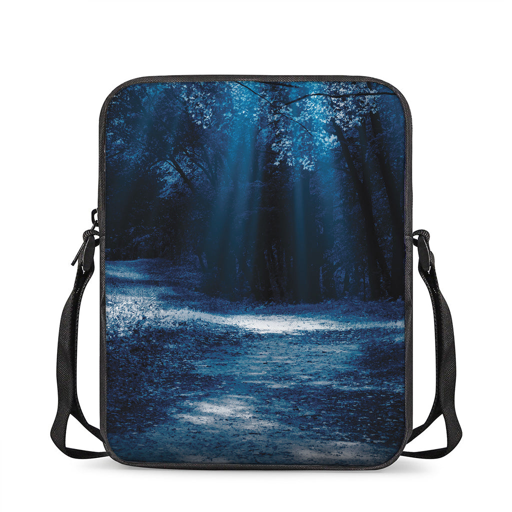 Night Forest And Moonlight Print Rectangular Crossbody Bag