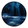 Night Forest And Moonlight Print Round Floor Mat