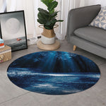 Night Forest And Moonlight Print Round Rug
