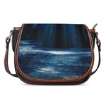 Night Forest And Moonlight Print Saddle Bag