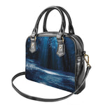Night Forest And Moonlight Print Shoulder Handbag