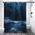 Night Forest And Moonlight Print Shower Curtain