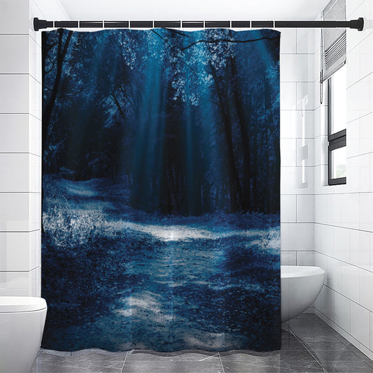 Night Forest And Moonlight Print Shower Curtain