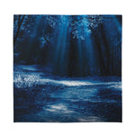Night Forest And Moonlight Print Silk Bandana