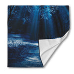 Night Forest And Moonlight Print Silk Bandana
