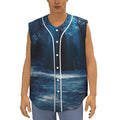 Night Forest And Moonlight Print Sleeveless Baseball Jersey