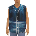 Night Forest And Moonlight Print Sleeveless Baseball Jersey