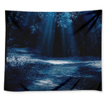 Night Forest And Moonlight Print Tapestry