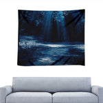 Night Forest And Moonlight Print Tapestry