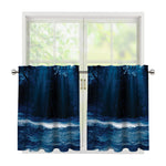 Night Forest And Moonlight Print Tier Curtains