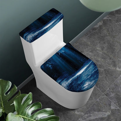 Night Forest And Moonlight Print Toilet Lid And Tank Cover Set