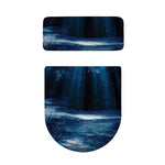 Night Forest And Moonlight Print Toilet Lid And Tank Cover Set