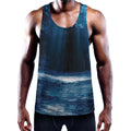 Night Forest And Moonlight Print Men's Workout Tank Top