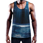 Night Forest And Moonlight Print Training Tank Top