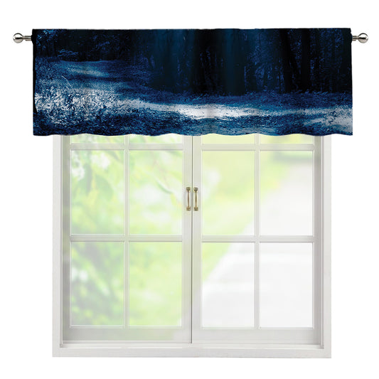 Night Forest And Moonlight Print Window Valance