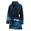 Night Forest And Moonlight Print Women's Bathrobe