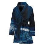 Night Forest And Moonlight Print Women's Bathrobe
