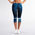 Night Forest And Moonlight Print Women's Capri Leggings