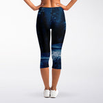 Night Forest And Moonlight Print Women's Capri Leggings