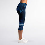 Night Forest And Moonlight Print Women's Capri Leggings