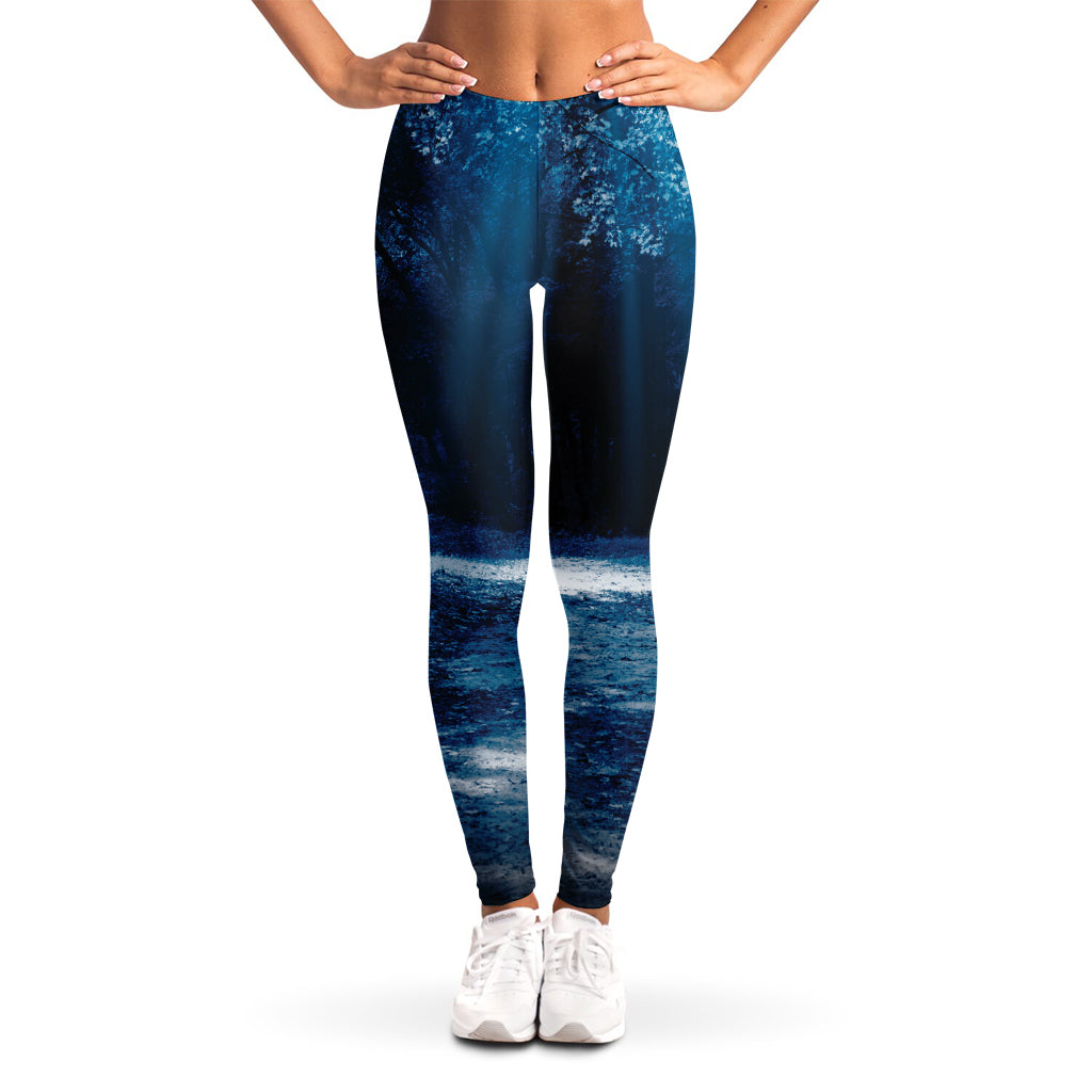Night Forest And Moonlight Print Women's Leggings