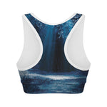 Night Forest And Moonlight Print Women's Sports Bra