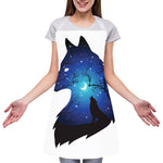 Night Forest Wolf Spirit Print Adjustable Apron