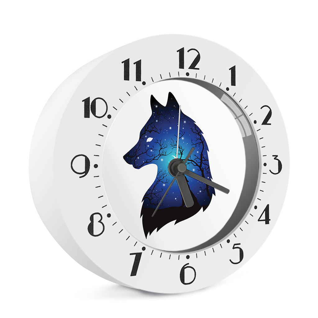 Night Forest Wolf Spirit Print Alarm Clock