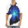 Night Forest Wolf Spirit Print Aloha Shirt