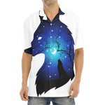 Night Forest Wolf Spirit Print Aloha Shirt