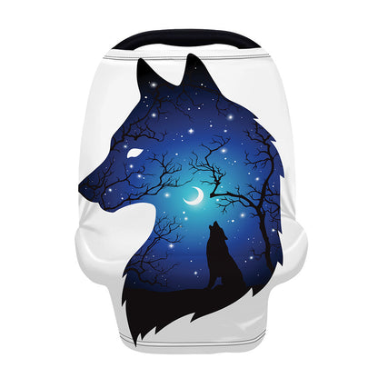 Night Forest Wolf Spirit Print Baby Seat Cover