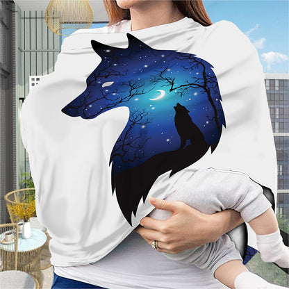 Night Forest Wolf Spirit Print Baby Seat Cover