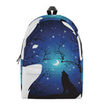 Night Forest Wolf Spirit Print Backpack