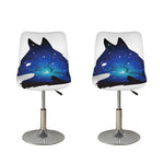 Night Forest Wolf Spirit Print Bar Stool Covers